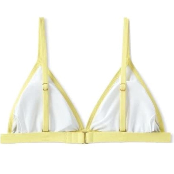 New Large Kona Sol Yellow White Green Triangle Bikini Top - Picture 3 of 11